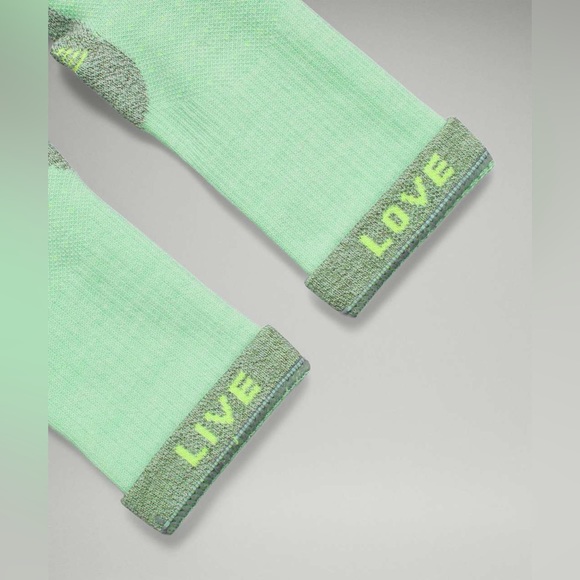 Lululemon Power Stride Hiking Crew Sock - NWT - Wild Mint / Highlight Yellow - Picture 3 of 5